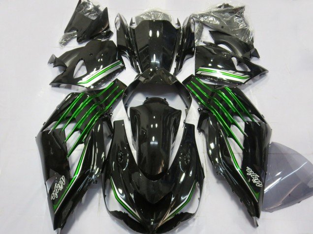 Negro Brillante Con Verde 12-21 ZX14R Carenados Moto