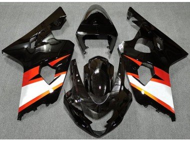 Negro Brillante & Naranja 04-05 GSXR 600-750 Carenados Moto