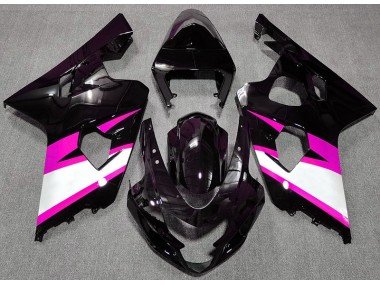 Negro Brillante & Rosa 04-05 GSXR 600-750 Carenados Moto