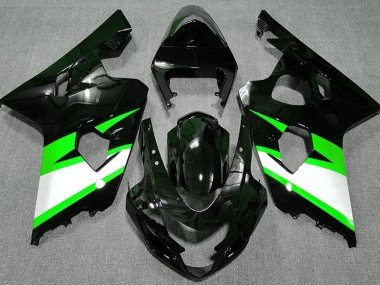 Negro Brillante & Verde 04-05 GSXR 600-750 Carenados Moto