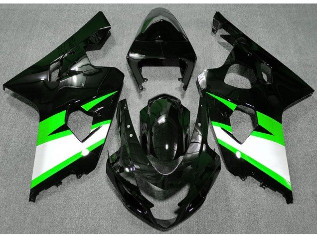 Negro Brillante & Verde 04-05 GSXR 600-750 Carenados Moto