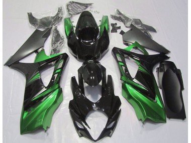 Negro Brillante & Verde 07-08 GSXR 1000 Carenados Moto