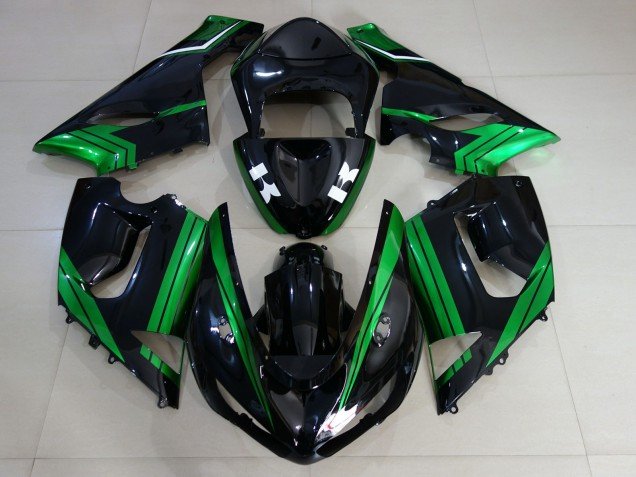 Negro Brillante & Verde Eléctrico 05-06 ZX6R Carenados Moto