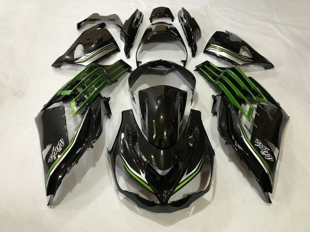 Negro Brillante & Verde Limo 12-21 ZX14R Carenados Moto