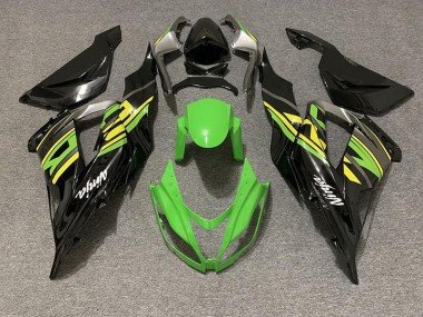 Negro Brillante & Verde Racing 13-18 ZX6R Carenados Moto