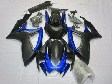 Negro Mate Azul Brillante 06-07 GSXR 600-750 Carenados Moto