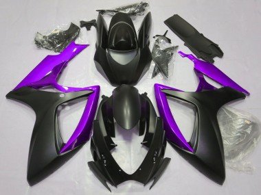 Negro Mate & Morado 06-07 GSXR 600-750 Carenados Moto