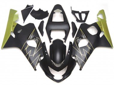 Negro Mate & Oro Corona Personalizado 04-05 GSXR 600-750 Carenados Moto