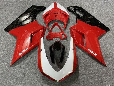 Negro Rojo Blanco 07-14 Ducati 848 1098 1198 Carenados Moto