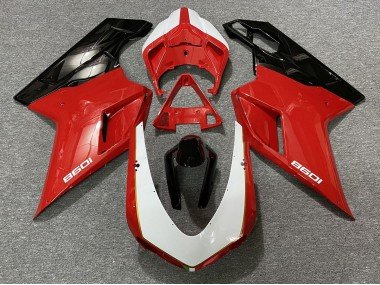 Negro Rojo Blanco 07-14 Ducati 848 1098 1198 Carenados Moto