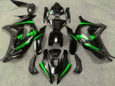 Negro Satinado & Verde 16-19 ZX10R Carenados Moto