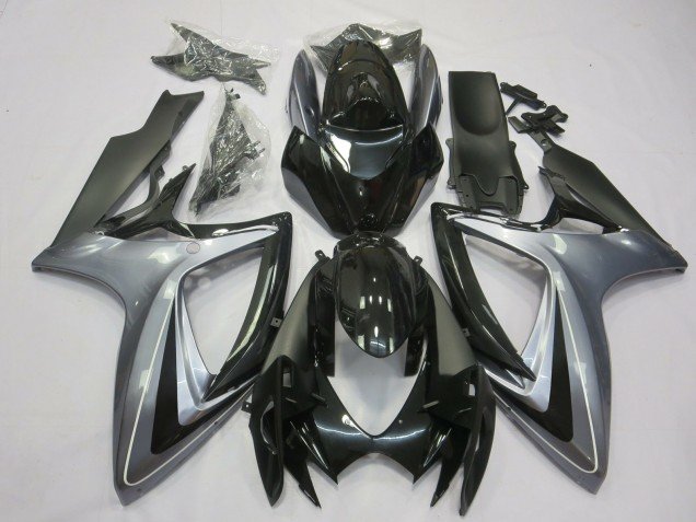 Plata Clara & Negra 06-07 GSXR 600-750 Carenados Moto