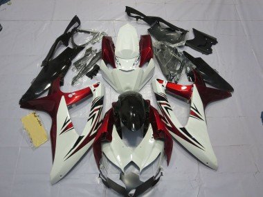 Rojo Blanco Negro 08-10 GSXR 600-750 Carenados Moto