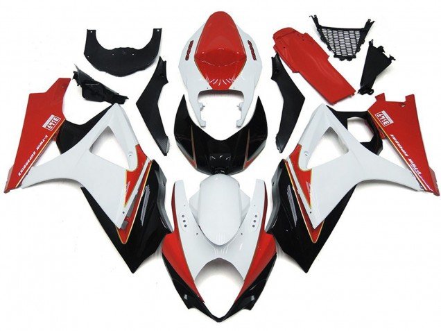 Rojo & Blanco Personalizados Con Negro 07-08 GSXR 1000 Carenados Moto