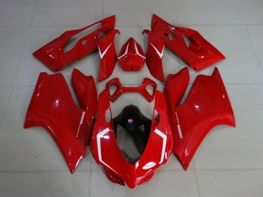 Rojo Brillante & Blanco 11-14 Ducati 1199 Carenados Moto