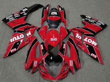 Rojo Brillante & Negro Motul 11-24 GSXR 600-750 Carenados Moto