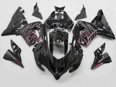 Rojo Negro Llama 04-05 ZX10R Carenados Moto