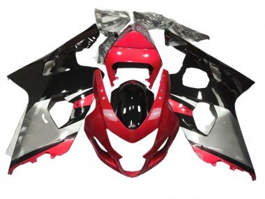 Rojo Plata & Negro 04-05 GSXR 600-750 Carenados Moto