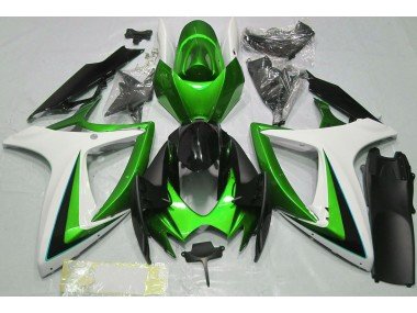 Verde Blanco 06-07 GSXR 600-750 Carenados Moto