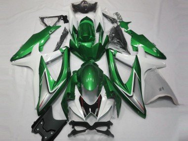 Verde Brillante & Blanco 08-10 GSXR 600-750 Carenados Moto