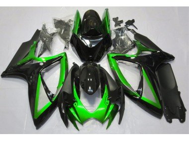 Verde Brillante & Negro 06-07 GSXR 600-750 Carenados Moto