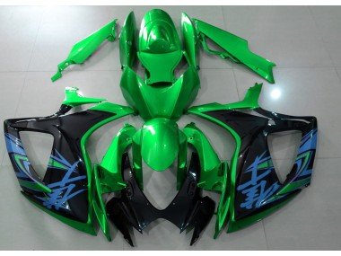 Verde Brillante & Negro 06-07 GSXR 600-750 Carenados Moto