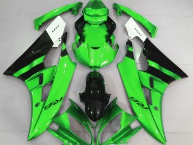 Verde Brillante & Negro 06-07 R6 Carenados Moto