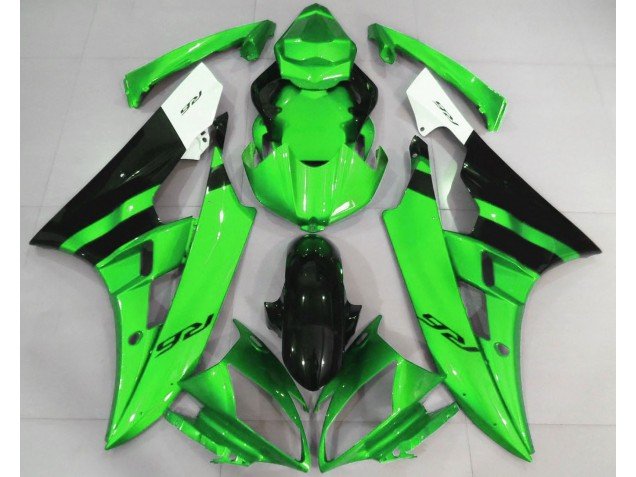 Verde Brillante & Negro 06-07 R6 Carenados Moto