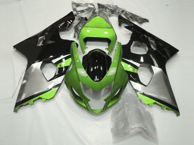 Verde Claro Plateado & Negro 04-05 GSXR 600-750 Carenados Moto