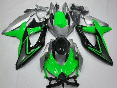 Verde & Plata 08-10 GSXR 600-750 Carenados Moto