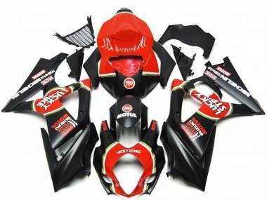 Vibrante Negro Mate Personalizado Lucky Strike 07-08 GSXR 1000 Carenados Moto